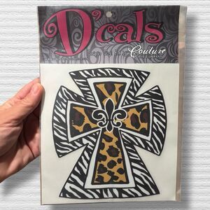 Couture Tee Company D’cals Cross Decal Zebra Leopard Print Fleur De Lis Vinyl